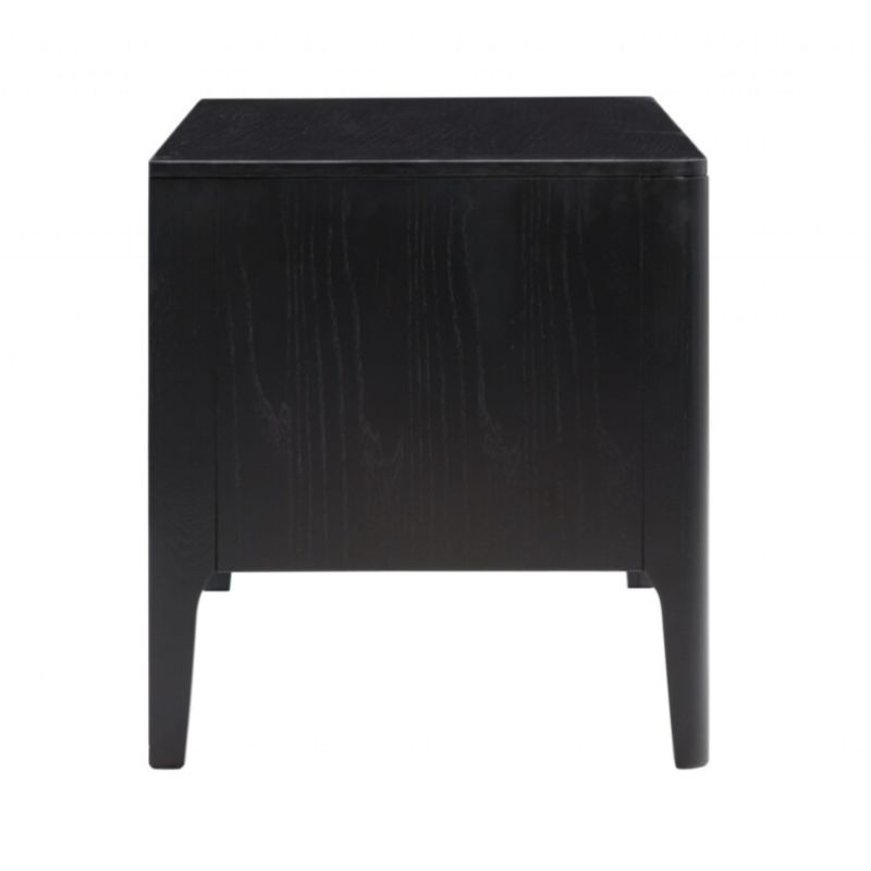 Black TV unit side view on a white background