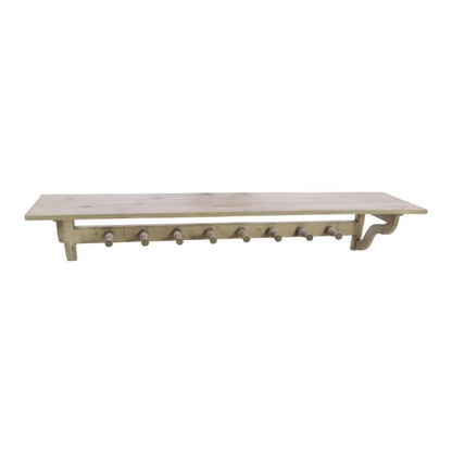 Avelor Vintage Bleached Mahogany Wall Coat Rack with Shelf