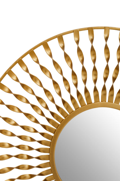 Ardela & Co Sunburst Gold  Frame Round Wall Mirror