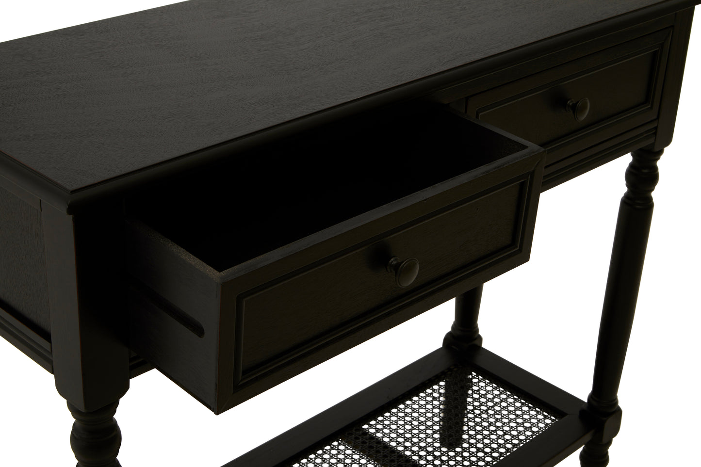Ardela & Co Hearth Two Drawer Black Finish Console Table