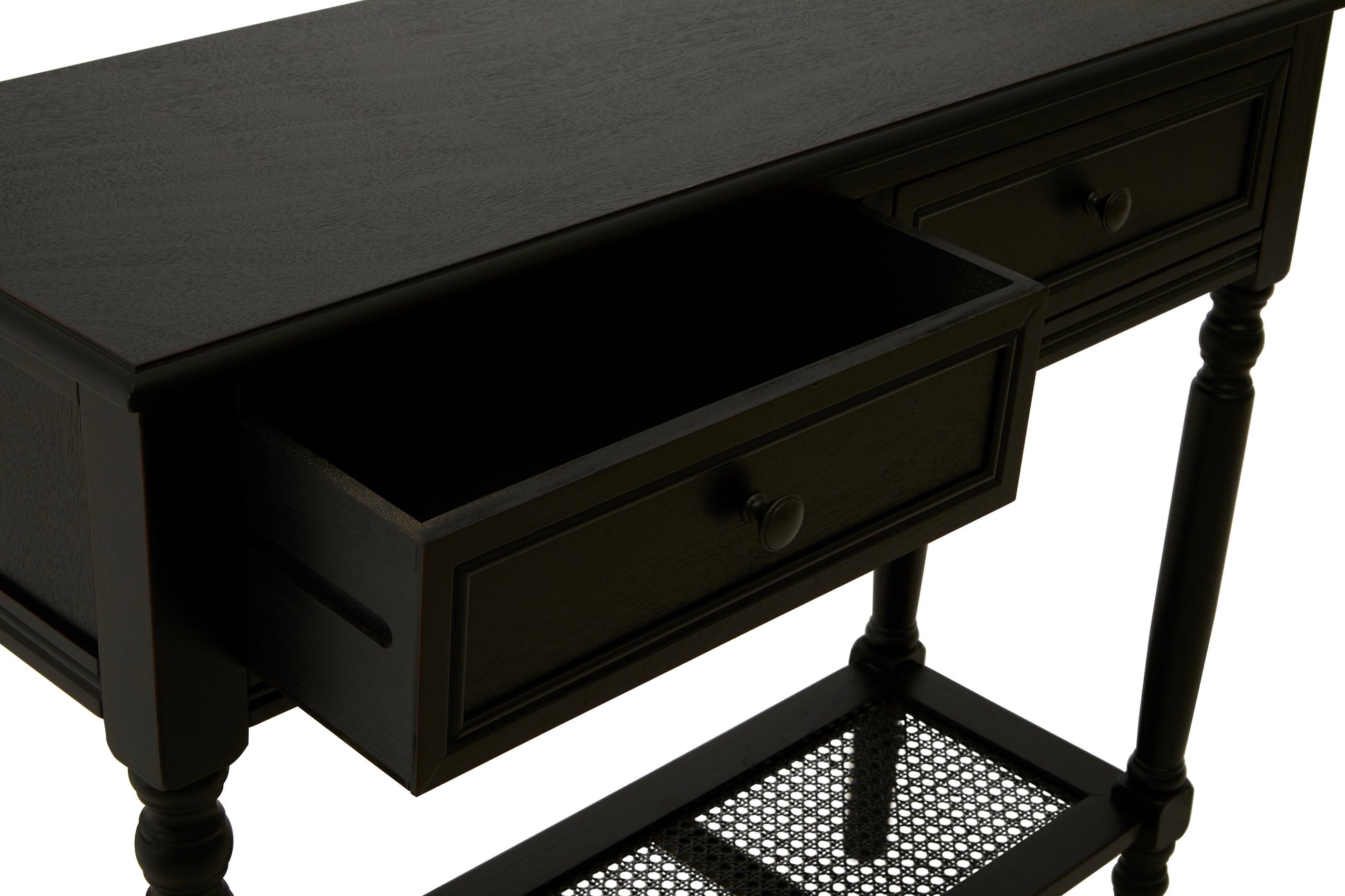 Ardela & Co Hearth Two Drawer Black Finish Console Table