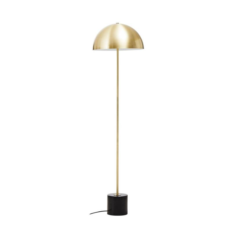 Ardela & Co Maddox Brushed Brass Floor Lamp with Black Marble Base