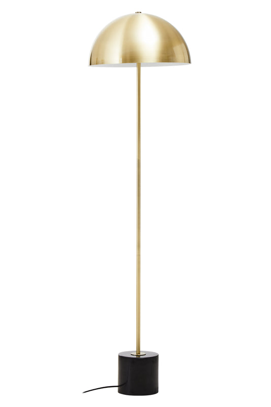 Ardela & Co Maddox Brushed Brass Floor Lamp with Black Marble Base
