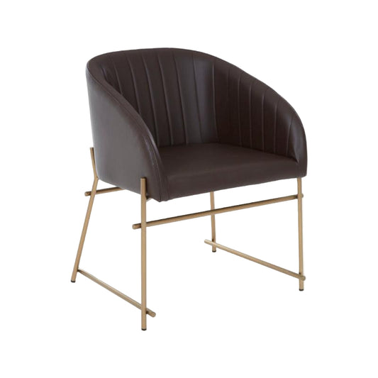 Ardela & Co Dextra Brown Faux Leather Dining Chair