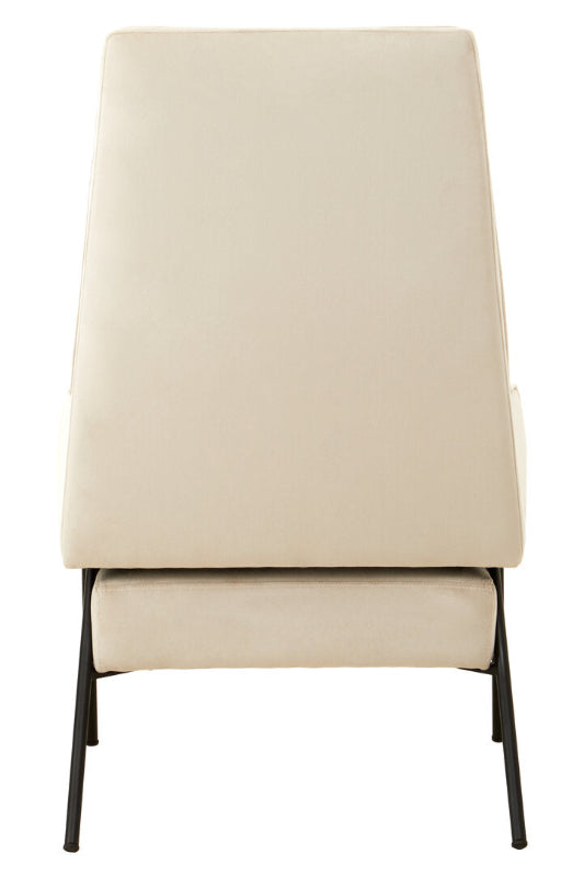 Beige chair with black legs on a white background