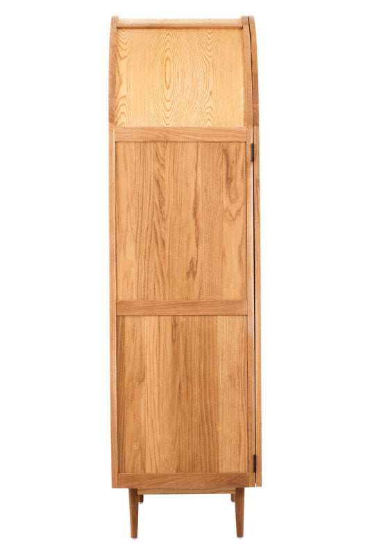 Wooden cabinet with two doors on a white background