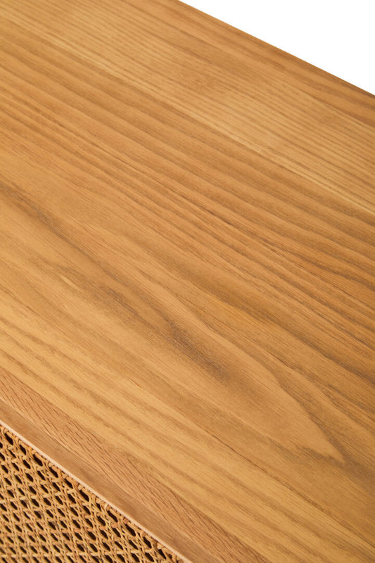 Close-up of a wooden surface with a textured edge
