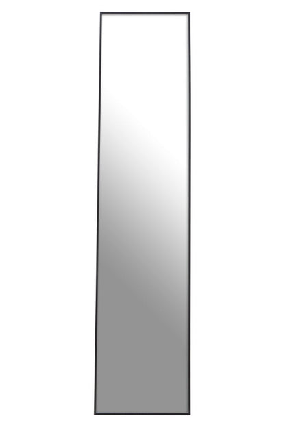 Rectangular mirror with black frame on white background