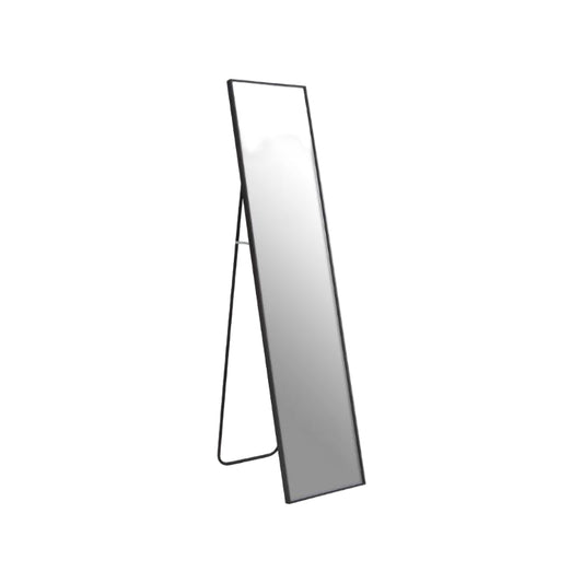 Rectangular mirror with black frame on a white background