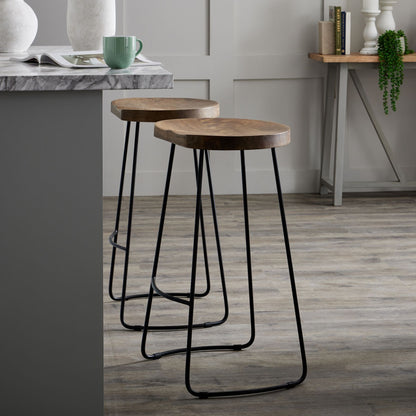 Hill Interior Franklin Hardwood Shaped Barstool