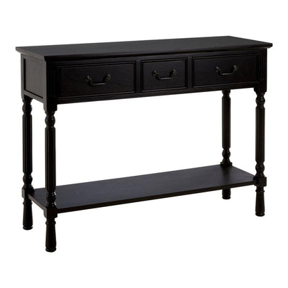 Ardela & Co Hearth Three Drawer Vintage Black Console Table