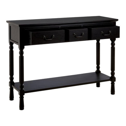 Ardela & Co Hearth Three Drawer Vintage Black Console Table