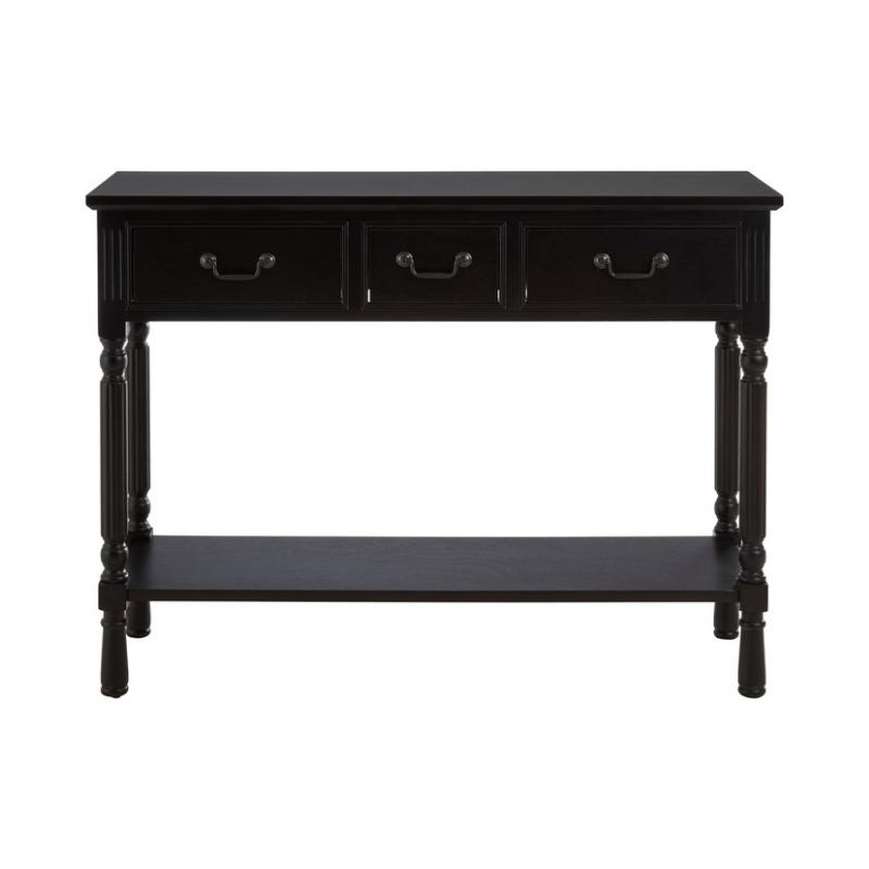 Ardela & Co Hearth Three Drawer Vintage Black Console Table