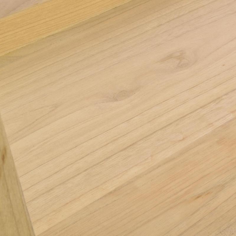 Close-up of a light natural wood surface with visible grain and a slightly darker wood edge at the top left.