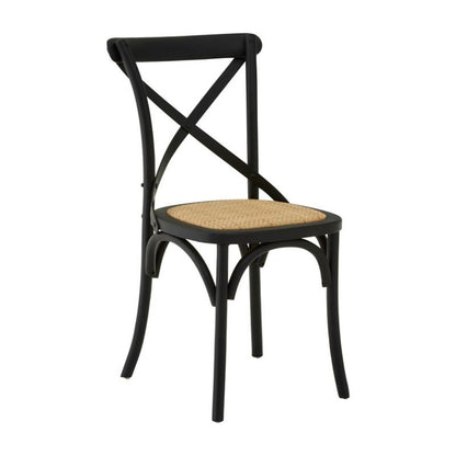 Ardela & Co Lunet Set of Two Black Oak Wood Chair with Weave Seat
