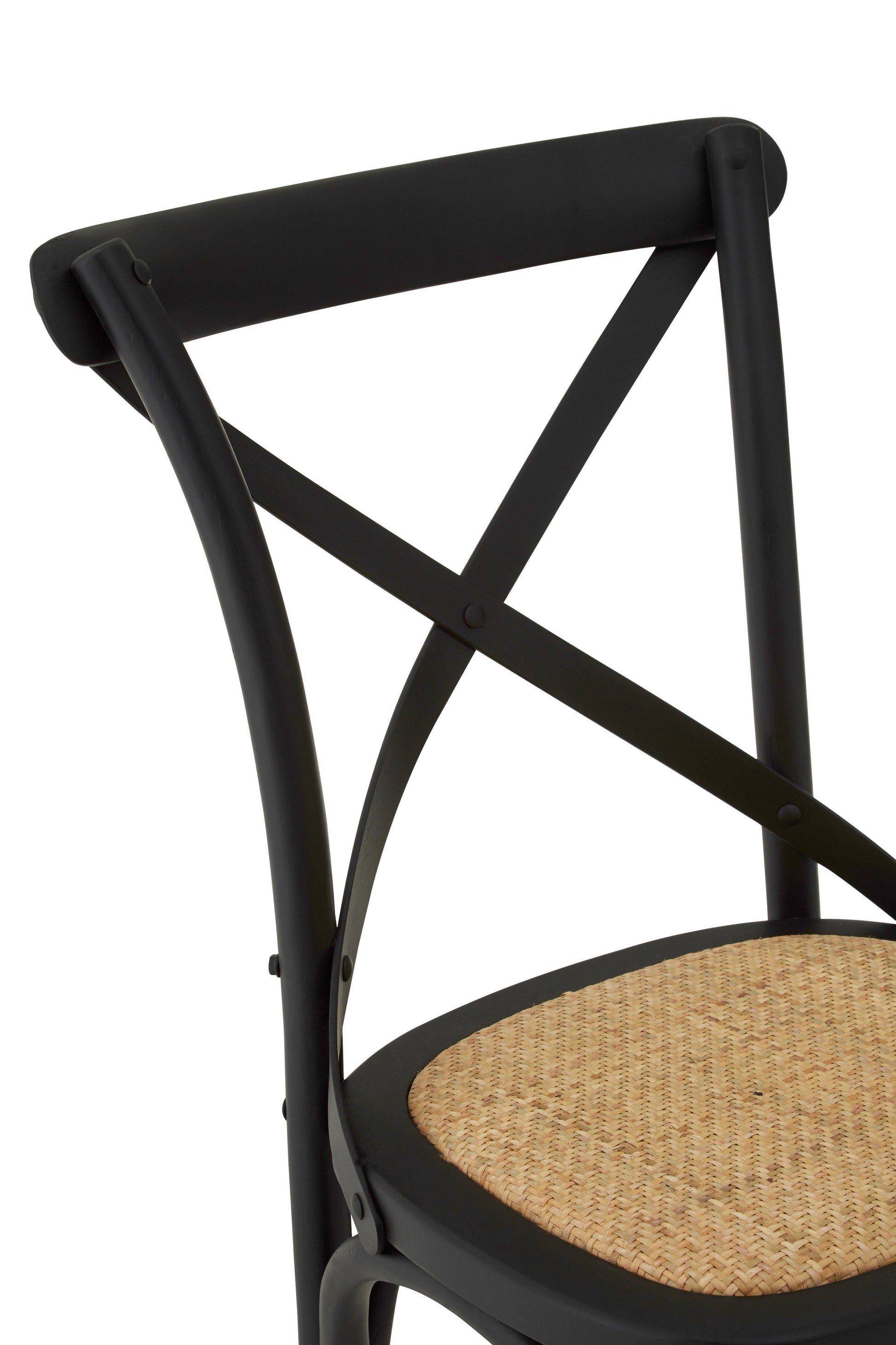 Ardela & Co Lunet Black Oak Wood Chair with Weave Seat