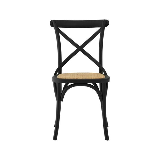 Ardela & Co Lunet Black Oak Wood Chair with Weave Seat