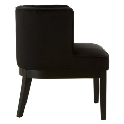 Ardela & Co Dalton Black Velvet Curved Back Chair