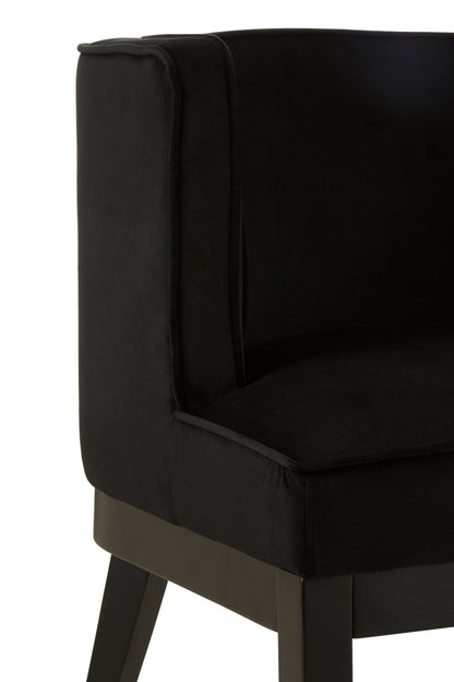 Ardela & Co Dalton Black Velvet Curved Back Chair
