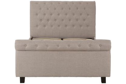 Ardela & Co Oriane Light Grey Ottoman Double Bed