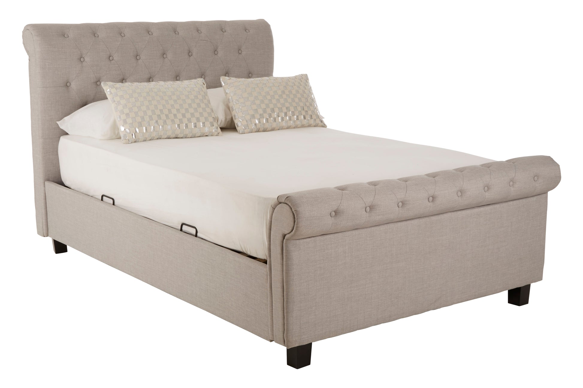 Ardela & Co Oriane Light Grey Ottoman Double Bed