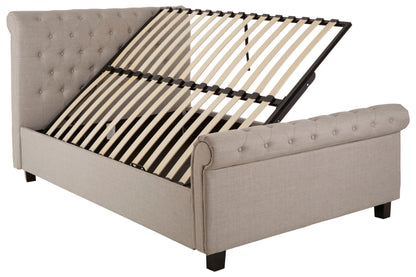 Ardela & Co Oriane Light Grey Ottoman Double Bed
