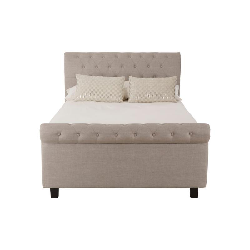 Ardela & Co Oriane Light Grey Ottoman Double Bed