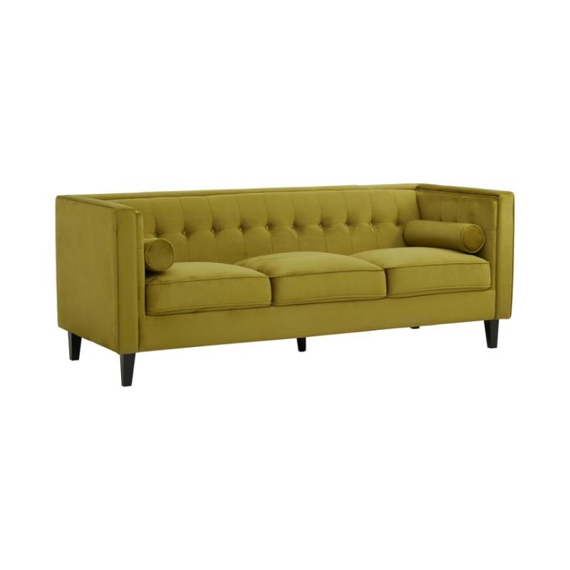 Ardela & Co Hestia Three Seat Olive Velvet Sofa