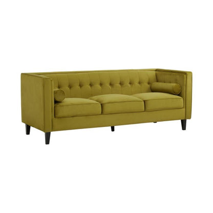 Ardela & Co Hestia Three Seat Olive Velvet Sofa