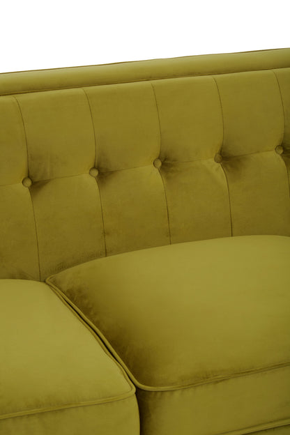 Ardela & Co Hestia Three Seat Olive Velvet Sofa