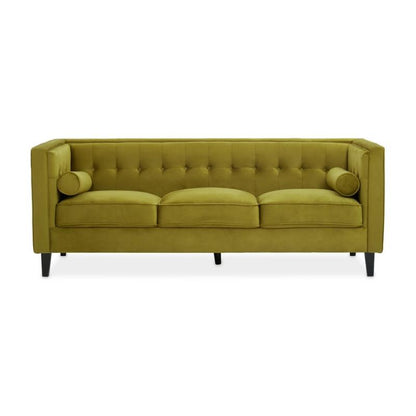 Ardela & Co Hestia Three Seat Olive Velvet Sofa