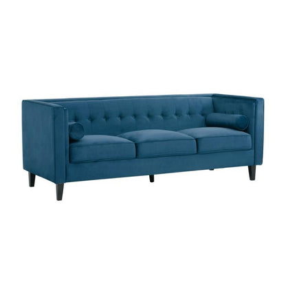 Ardela & Co Hestia Three Seat Blue Velvet Sofa
