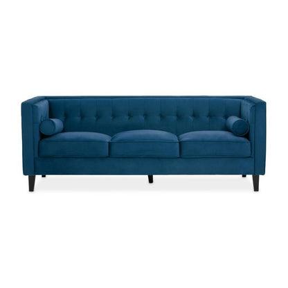Ardela & Co Hestia Three Seat Blue Velvet Sofa