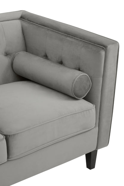 Ardela & Co Hestia Three Seat Grey Velvet Sofa