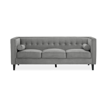 Ardela & Co Hestia Three Seat Grey Velvet Sofa