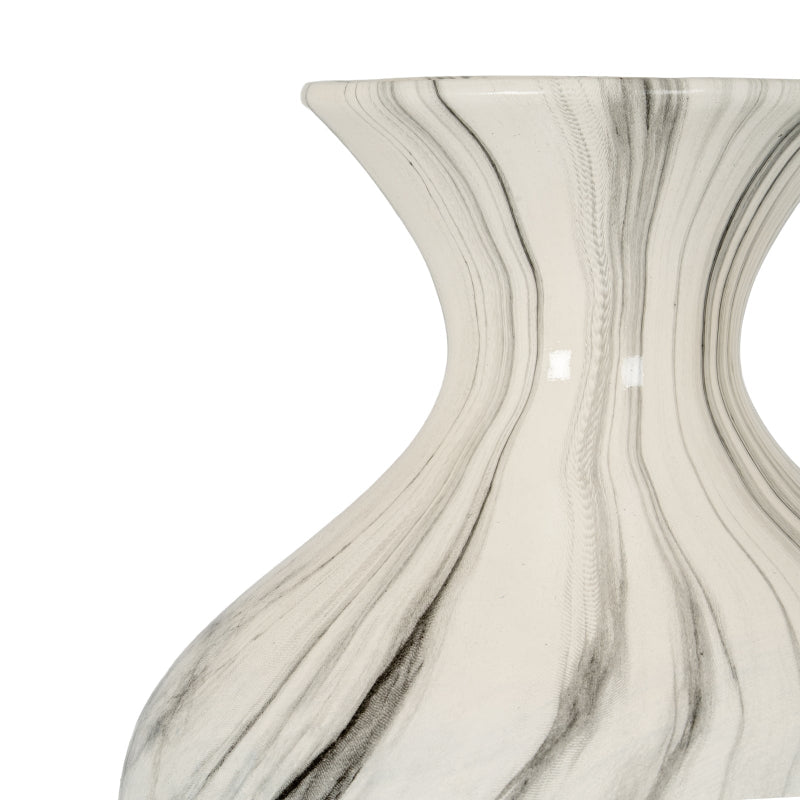 Marble-patterned vase on a white background