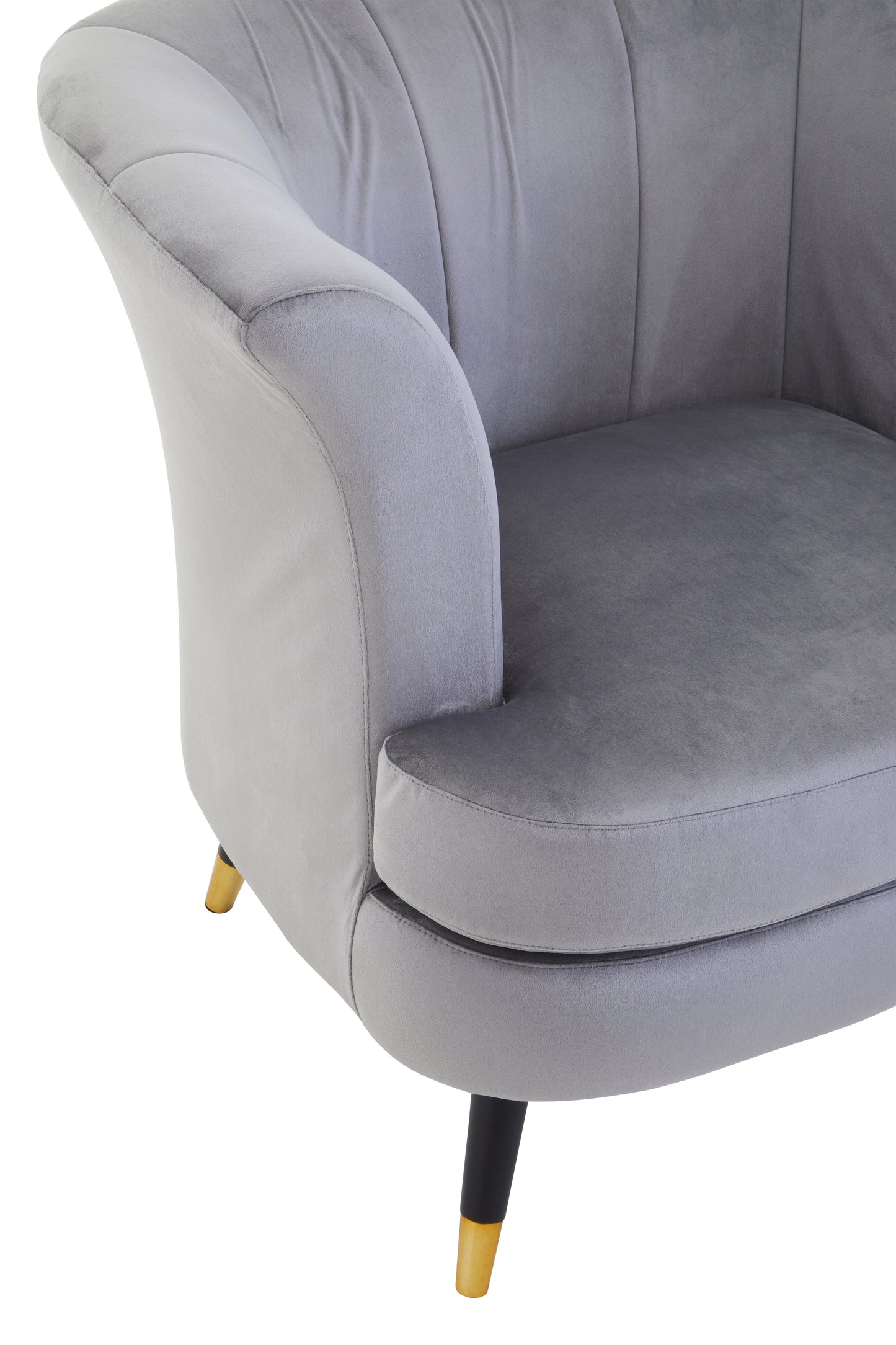 Ardela & Co Lissette Grey Velvet Curved Chair