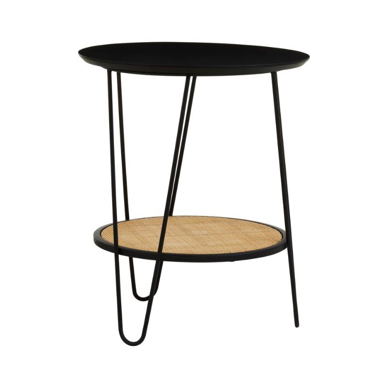 Ardela & Co Dreston Rattan And Metal Side Table