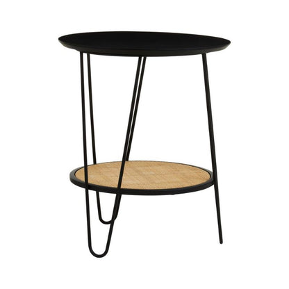 Ardela & Co Dreston Rattan And Metal Side Table