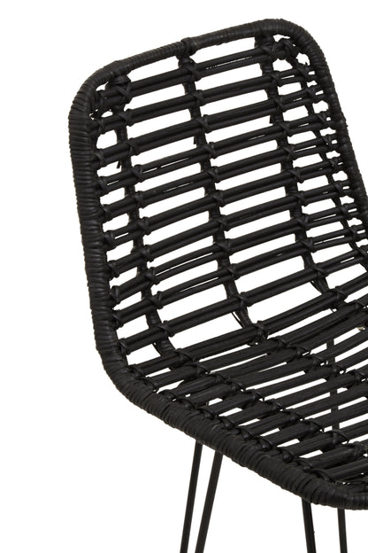 Ardela & Co Laguna Black Natural Rattan Bar Chair