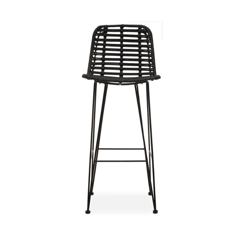 Ardela & Co Laguna Black Natural Rattan Bar Chair