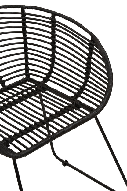 Ardela & Co Laguna Black Natural Rattan Chair