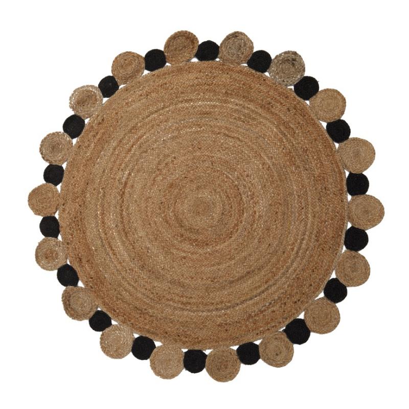 Ardela & Co Demir Large Jute Rug – Natural & Black