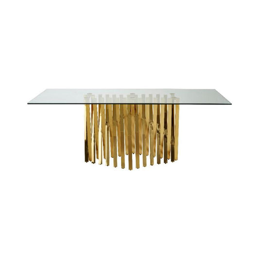 Ardela & Co Amesso Tempered Glass Top Dining Table