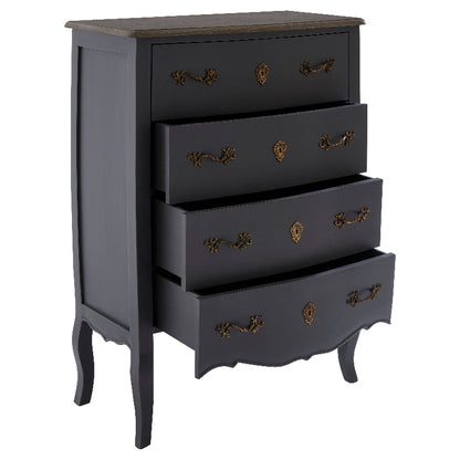Ardela & Co Lurette Four Drawer Dark Grey Chest