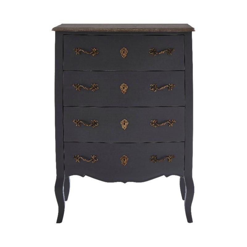 Ardela & Co Lurette Four Drawer Dark Grey Chest