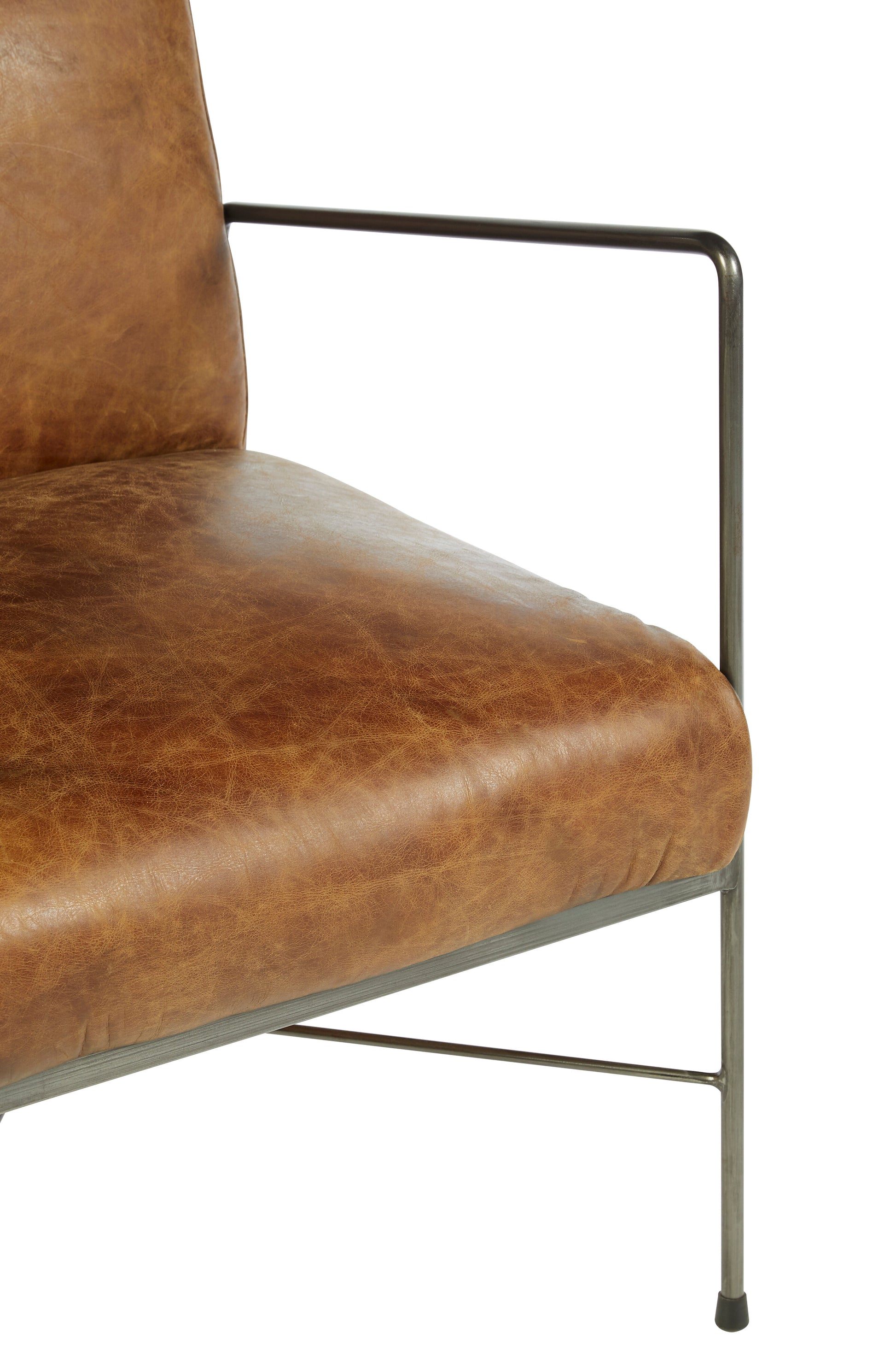 Ardela & Co Horton Genuine Leather and Iron Lounge Chair