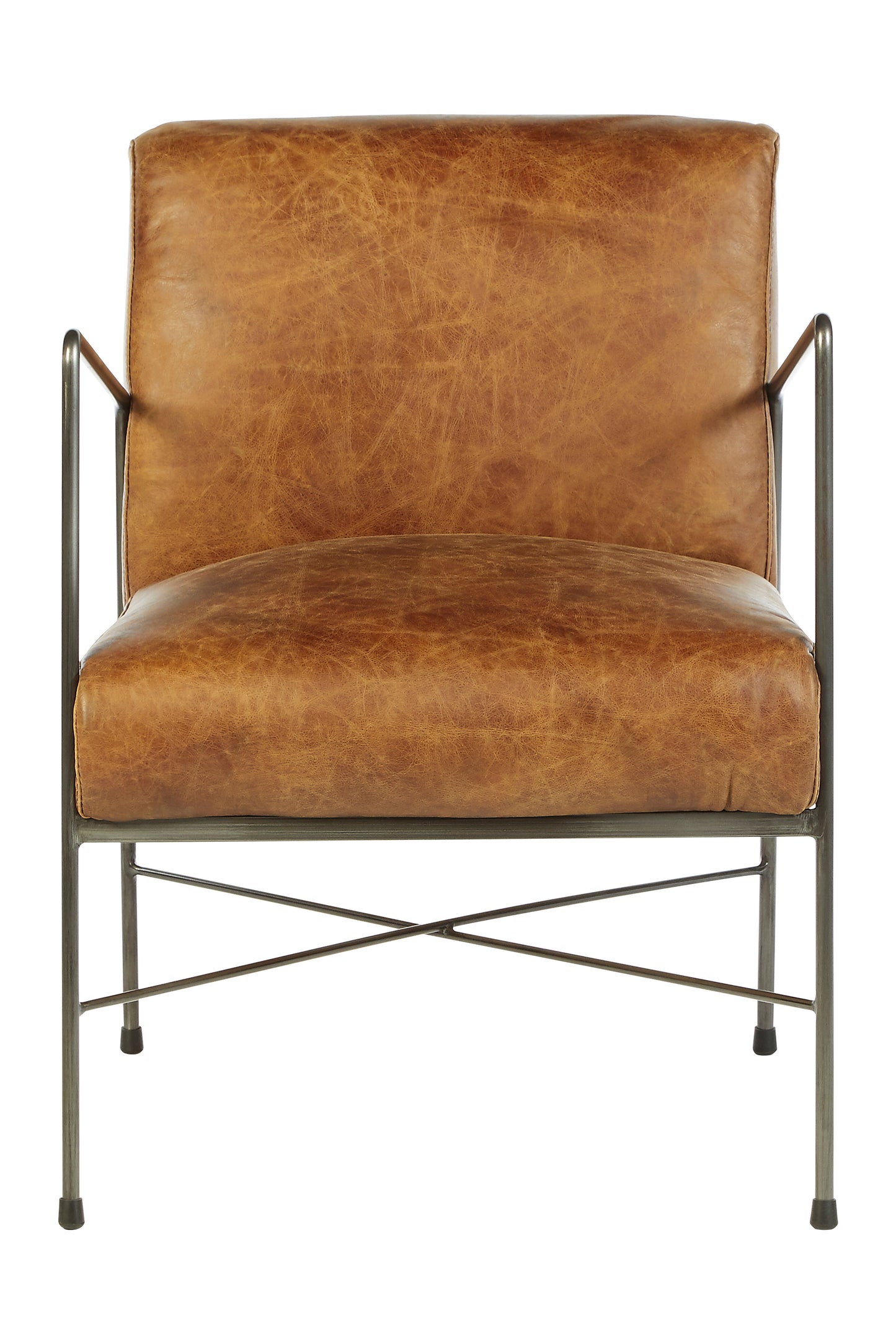 Ardela & Co Horton Genuine Leather and Iron Lounge Chair