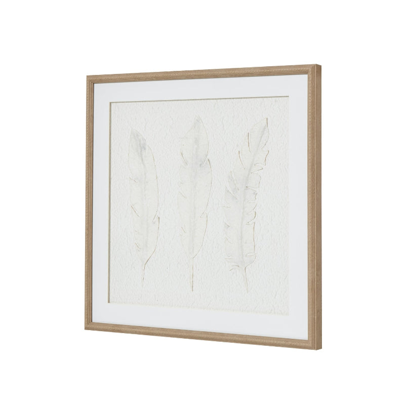 Framed abstract artwork on a white background