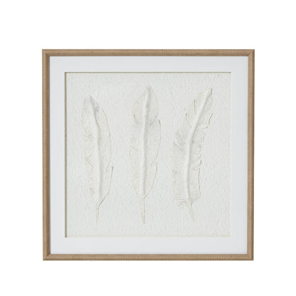 Hill Interiors Solli White Feathers Art Mounted In Beaded Frame